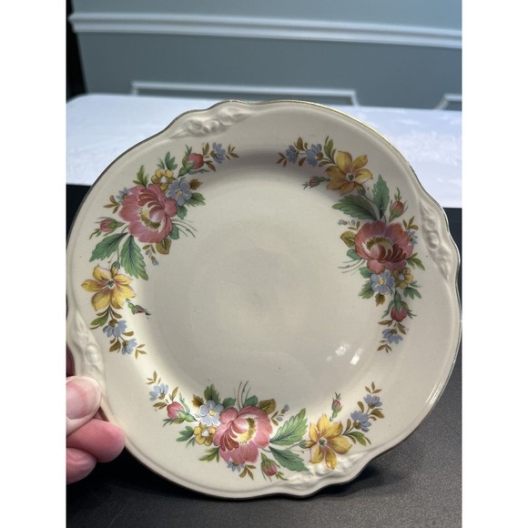 Set of 7 ~ Vintage Homer Laughlin Virginia Rose 7” Luncheon Dessert Plates - Picture 1 of 15